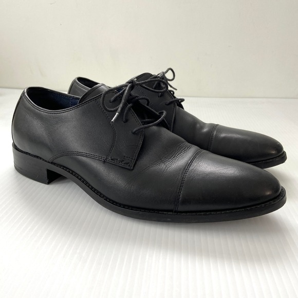Cole Haan Grand.OS Black Leather Cap Toe Lace Up Oxford Dress Shoes Mens 11M